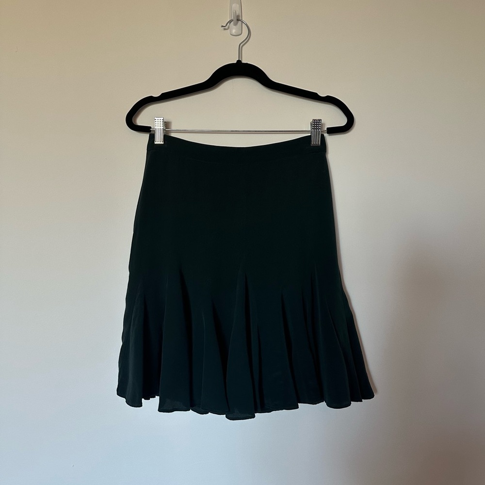 Club Monaco Teal Silk Flounce Skirt